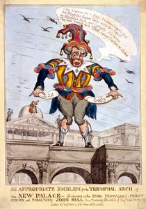 „Vhodný znak pro vítězný oblouk nového Buckinghamského paláce ..., Londýn, 1829 od SW Fores