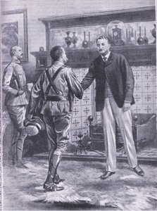 Když Kimberley ulehčila francouzština. General French a Cecil Rhodes, ilustrace z Cassells Romance of Famous Lives, kolem roku 1940