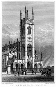 Kostel St Lukes, Chelsea, Londýn, 1828.