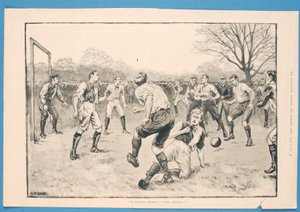 Kritický okamžik – dobře vycentrovaný, z „Ilustrovaných sportovních a dramatických zpráv“, 21. března 1891 (litho)