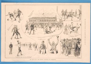 Finále soutěže o pohár fotbalového svazu, z „Ilustrovaných sportovních a dramatických zpráv“, 6. dubna 1889 (litho)