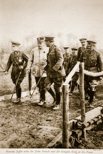 Generál Joffre se sirem Johnem Frenchem a sirem Douglasem Haigem na frontě, 1914-19 od S. d A. Photography
