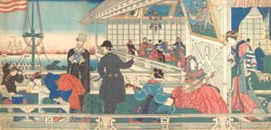 Domov zahraničních obchodníků v Jokohamě, 9. měsíc, 1861. od Sadahide Utagawa