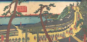 Pohled na zvuk Kanagawy je městský stupeň nižší a městský stupeň poprava Kanagawa, že? 1862-63. .. od Sadahide Utagawa