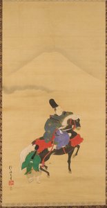 Narihira reitet unterhalb des Fuji od Sakai Hoitsu