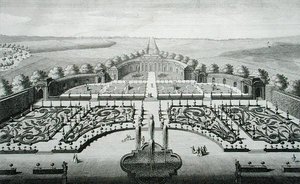 Pohled na oranžerii v Geibachu, vyrytý Johann Georg Pintz (1697-1767/8)