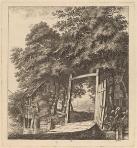 Rustikální brána u jezera, 1764.