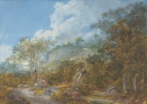 Arkádská krajina s obeliskem, 1785. od Salomon Gessner