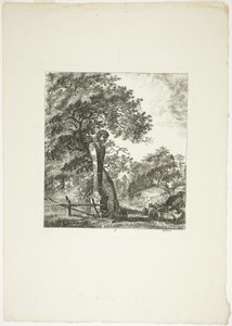 Ovce u sochy Pana, pátý talíř z knihy Paysages Dédiés à M. Warelet od Salomon Gessner