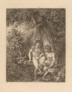 Dva satyrové v lese od Salomon Gessner