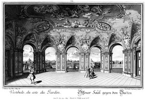 Pohled do zahrady ze Sala Terrena od Salomon Kleiner