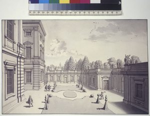 Celá stránka: pohled do zahrad Lichtenštejnského paláce od Salomon Kleiner