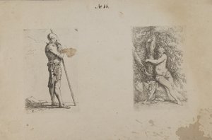 (Série figurek) Obrněný muž, držící kopí od Salvator Rosa
