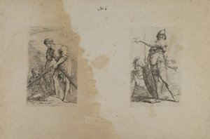 (Série figurek) Muž držící těžké lano od Salvator Rosa