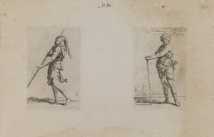 (Série figurek) Muž s kloboukem, boční pohled od Salvator Rosa