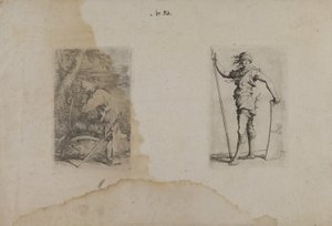 (Série figurek) Sedící muž se špičatou přilbou od Salvator Rosa