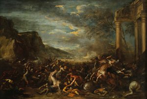 Jízdní bitva od Salvator Rosa