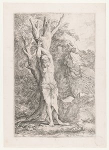 Albert přivázaný ke stromu od Salvator Rosa