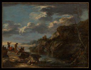 Bandité na skalnatém pobřeží od Salvator Rosa