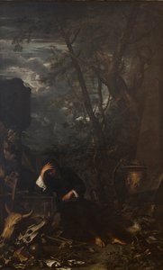 Démokritos v meditaci od Salvator Rosa