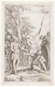 Diogenes žádá Alexandra, aby nestál v jeho světle od Salvator Rosa