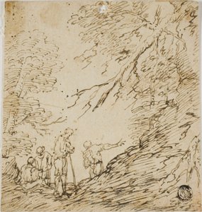 Čtyři muži v lese od Salvator Rosa