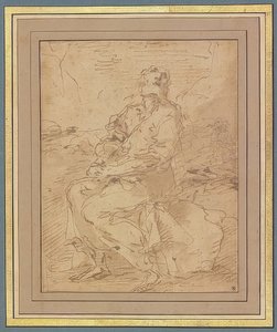 Svatý Františku, draft. 1649-60 od Salvator Rosa