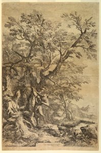 Oidipus vystaven na hoře Cithaeron od Salvator Rosa