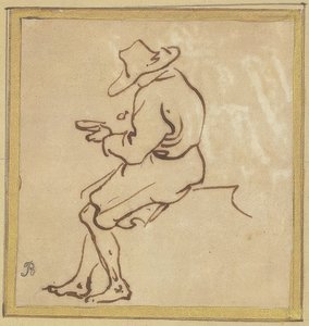 Sedící muž v profilu vlevo od Salvator Rosa
