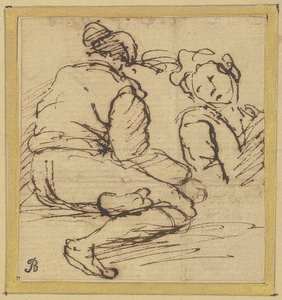 Sedící muž a poloviční postava od Salvator Rosa