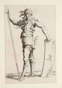 Voják s Lancem a štítem od Salvator Rosa