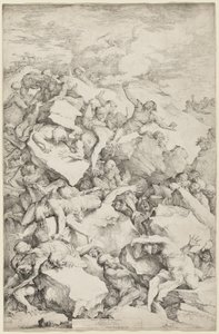 Pád obrů od Salvator Rosa