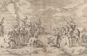 Smrt Marcuse Atilia Regula, ukázaného přibitého do vany Carthagi..., ca. 1661-62. od Salvator Rosa