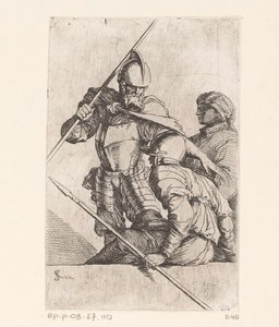 Dva vojáci a postava s turbanem Malé figurky (název série) Figurka (název série) od Salvator Rosa