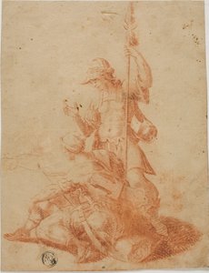 Dva mužští bojovníci od Salvator Rosa