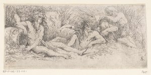 Pět říčních bohů s urnami Tritons and River Gods (název série) od Salvator Rosa