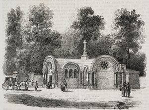 Chapel Royal of Saint Ferdinand, Sablonville, Francie, litografie Salvatore Puglia z Poliorama Pittoresco, n 13, 4. listopadu od Salvatore Puglia