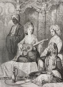 Harem in East, litografie Salvatore Puglia z Poliorama Pittoresco, n 2, 19. srpna od Salvatore Puglia