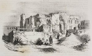 Talo, jossa Ludvig IX vangittiin Mansurassa, Egyptissä, Salvatore Puglian litografia Poliorama Pittorescosta, n:o 9, 5. lokakuuta od Salvatore Puglia