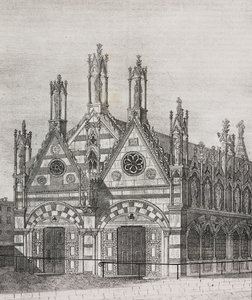 Pohled na kostel Santa Maria della Spina v Pise, Toskánsko, Itálie, litografie Salvatore Puglia z Poliorama Pittoresco, n 34, 29. března od Salvatore Puglia