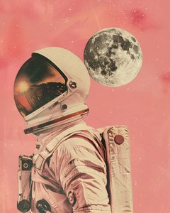 Astronaut a západ slunce na Měsíci od Samantha Hearn