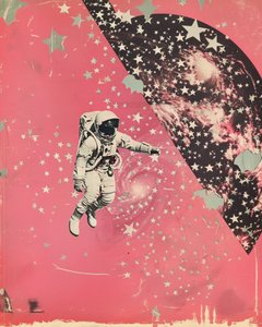 Astronautka Pink Galaxy od Samantha Hearn