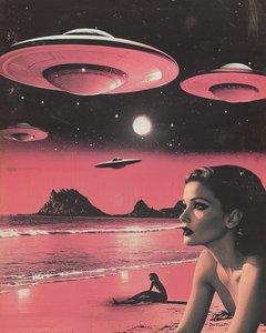 UFO nad Pink Beach