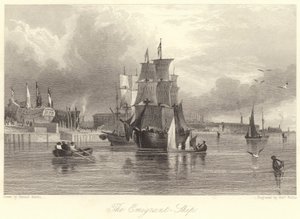 Emigrant, Loď (rytina) od Samuel (after) Austin