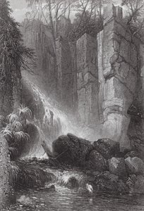 Austrálie: Cataract Gle, Mount Wellington, Tasmánie (rytina) od Samuel (after) Prout
