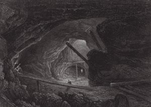 Austrálie: Burra Burra Copper Mines (rytina) od Samuel (after) Prout