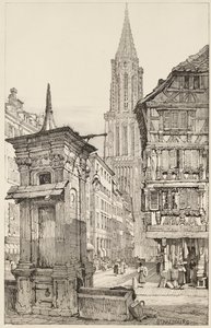 Rue Mercière a západní fronta štrasburské katedrály