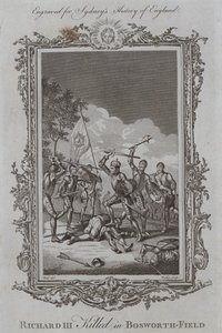 Richard III zabit v Bosworth-Field (rytina) od Samuel (after) Wale