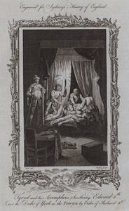 Tyrrel a jeho komplicové udusili Edwarda V. a vévodu z Yorku ve věži na příkaz Richarda III. (rytina) od Samuel (after) Wale