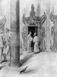 Princ a princezna z Walesu v paláci King Theebaws, Mandalay, Barma, 1906